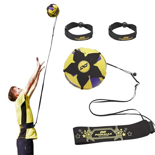 PodiuMax Solo Volleyball Training Equipment Aid, Improve Serving, Setting & Spiking Skills, for Beginners and Pro