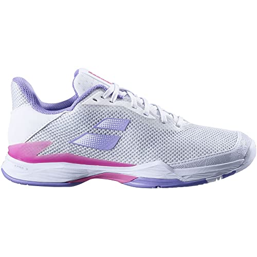 Babolat Women's Jet Tere All Court Tennis Shoes, White/Lavender (Women's US Size 9)