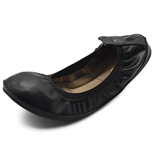 Ollio Women's Shoes Comforts Ballets Flats BN17(7.5 B(M) US, Black)