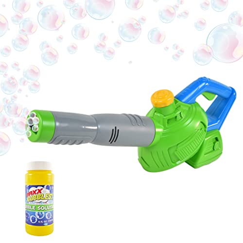 Maxx Bubbles Toy Bubble Leaf Blower with Non Toxic Refill Solution, Sturdy Plastic, Bubble Toys for Boys and Girls, Outdoor Summer Fun for Kids and Toddlers, 3+