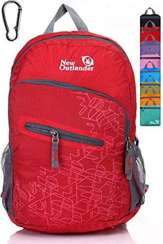 Outlander Packable Handy Lightweight Travel Hiking Backpack Daypack-Red-L