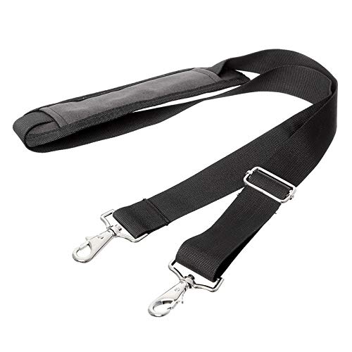 JAKAGO 61' Replacement Shoulder Strap, Padded Long Duffel Bag Strap Universal Adjustable Shoulder Belt with Metal Hooks and Non-Slip Pad for Briefcase Pet Carrier Bag Tool Laptop Camera Bag（Black）