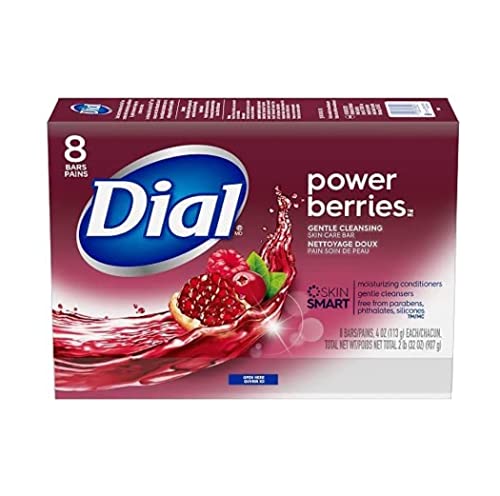 Dial Skin Care Bar Soap, Power Berries, 4 Ounce, 8 Bars