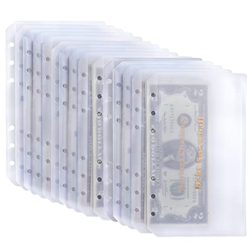 UMSICHT 15pcs A6 Binder Pockets with No Zippers, Zipless Budget Envelopes for Cash System, A6 Binder Pouch for 6 Ring Binder, Money Folder Organizer for Cash.
