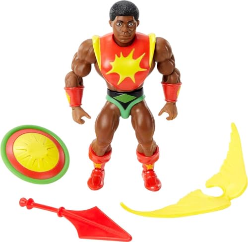 Masters of the Universe Origins Toy, Sun-Man 5.5-in Action Figure Collectible, 16 Movable Joints, Accessories