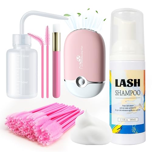 Setgnur Lash Shampoo for Lash Extensions 60ml Eyelash Shampoo Eyelash Extension Cleanser with Reusable Makeup Remover Pad Lash Cleaning Kit for Salon Home Use Birthday Christmas Gift Ideas for Women