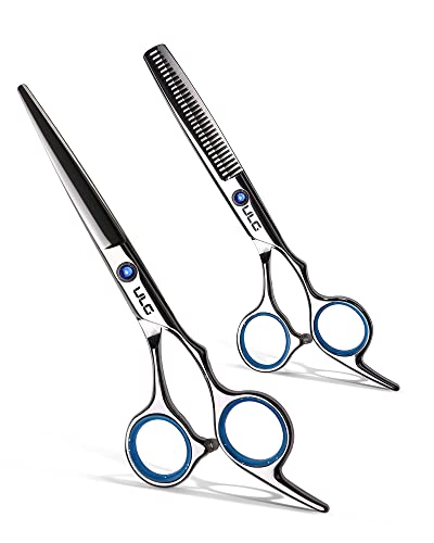 Hair Cutting Scissors Thinning Shears Kit ULG Professional Barber Hairdressing Texturizing Salon Razor Edge Scissor Japanese Stainless Steel 6.5 inch