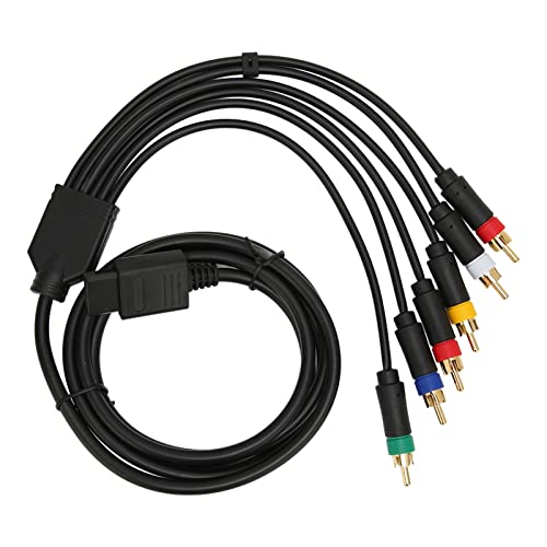 Multifunctional RGB RGBS Composite Cable Cord, High Flexibility Soft Stable Component AV Cable with 4 BNC Heads for NGC N64 SFC SNES Console Accessories