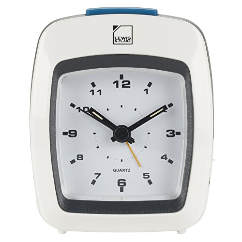 Lewis N. Clark Analog Alarm Clock, White, One Size