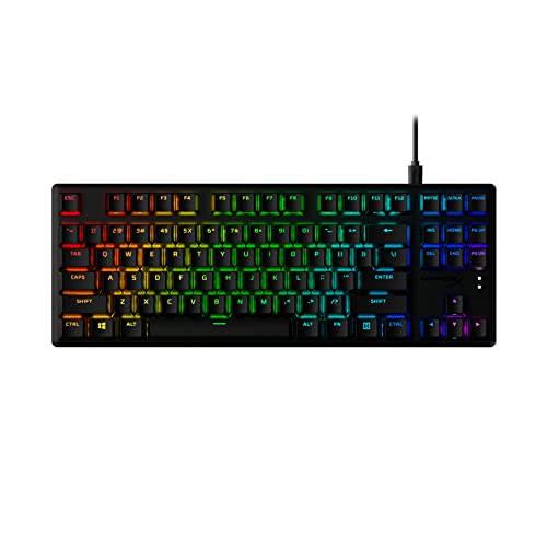 HyperX Alloy Origins Core PBT - TKL Mechanical Gaming Keyboard, PBT Keycaps, RGB lighting, Compact, Aluminum Body, Customizable with HyperX NGENUITY, Onboard Memory - HyperX Linear Red Switch