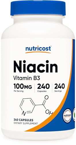 Nutricost Niacin (Vitamin B3) 100mg, 240 Capsules - with Flushing, Non-GMO, Gluten Free