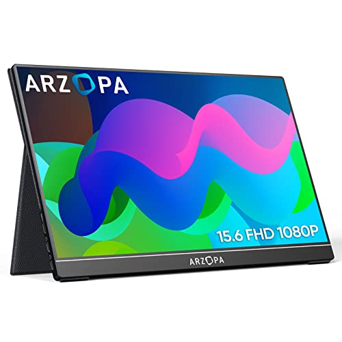 ARZOPA Portable Monitor 15.6'' FHD 1080P Portable Laptop Monitor IPS Computer External Screen USB C HDMI Display for PC MAC Phone Xbox PS5- A1 GAMUT