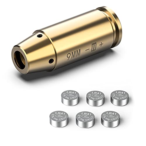 Feyachi Bore Sight 9mm Red Laser Zeroing Boresighter with 3 Sets of Batteries