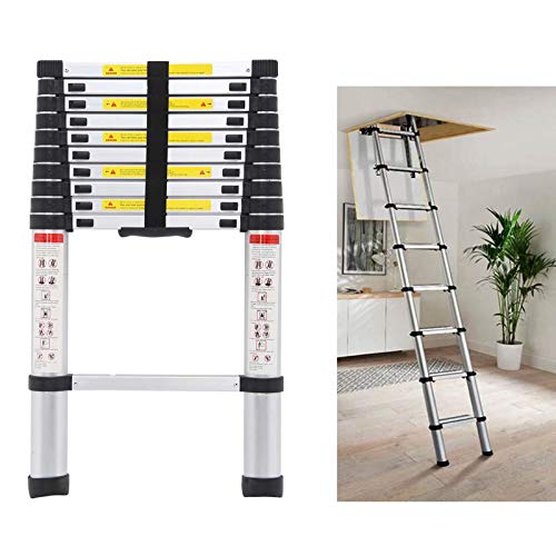 Telescoping Loft Ladder Extension Ladders 10.5ft 330lbs Max Load for Attic Loft RV Roof Home Office, Aluminum Light Weight Easy to Carry or Storage Stepladder Telescopic Ladder