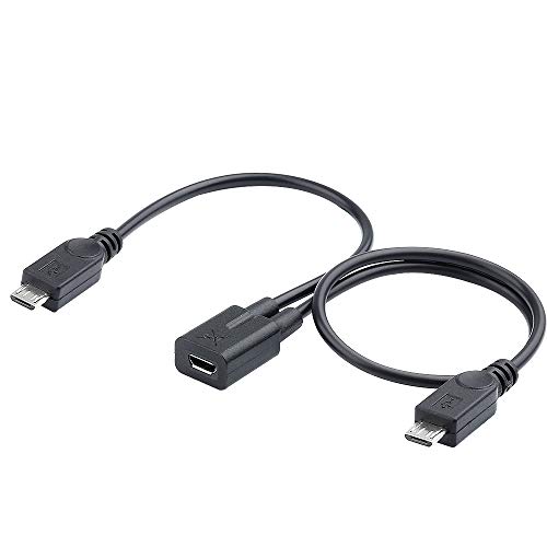 ELECTOP Micro USB Female to 2 Micro USB Male Splitter Cable
