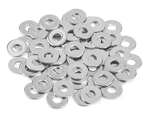 1/4' Stainless Flat Washer, 5/8' Outside Diameter, 18-8(304) Stainless Steel Washers Flat (100 Pack)