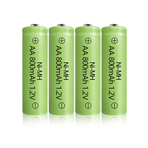 JINTION Solar Rechargeable Ni-MH AA Batteries AA 800 mAh Battery 4 Pack