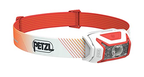 PETZL ACTIK CORE Headlamp - Powerful, Rechargeable 600 Lumen Light with Red Lighting for Hiking, Climbing, and Camping - Red