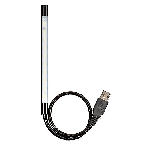Mudder Portable USB Light Laptop Light for Keyboard Flexible Stick Dimmable Touch Switch LED White Light Lamp for Laptop Computer PC (Black)