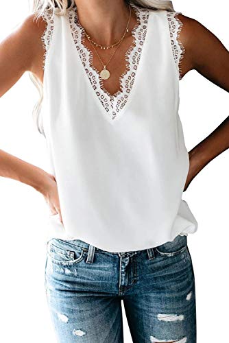 lime flare Women Sexy Summer Lace Trim Cami Tank Tops Dressy Silk Lacy Camisole Shirt (L Cream Eyelash Lace)
