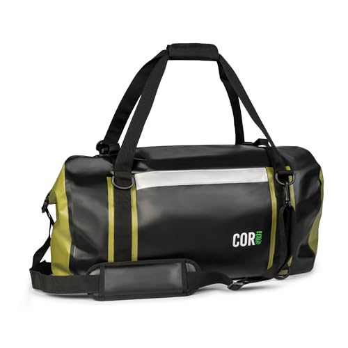 Waterproof Duffel Bag 60L Extra Large | Heavy Duty Dry Duffle Gear Bag with Durable Compression Straps & Handles for Surf Paddle Dive Snowboard Kayak or Motorcycle by Cor Surf