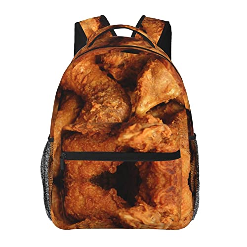 Uniwneds Beer And Fried Chicken Legs Bags Backpack For Women Men Travel Bag Large Capacity Casual Daypack Bookbag Laptop Business Backpacks Holder Gifts For Adults 16 Inches