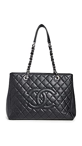 CHANEL Women's Pre-Loved Grand Shopping Tote, Caviar, Black, One Size