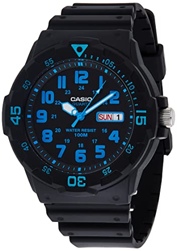 Casio Unisex MRW200H-2BV Neo-Display Black Watch with Resin Band,Multicolored