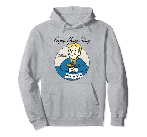 Fallout Video Game Vault Boy Poker Enjoy Your Stay Pullover Hoodie