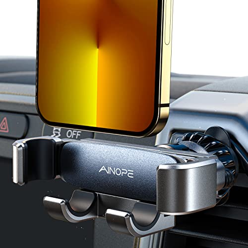 AINOPE Phone Mount for Car Vent 2024 Gravity Air Vent Car Phone Holder Mount for iPhone with Newest Vent Clip Hand Free Cell Phone Car Mount fits for iPhone 15 Pro Max 14 13 12 Samsung Android Phones