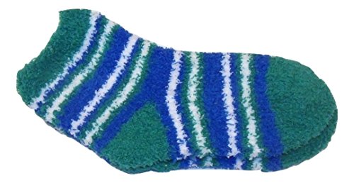 Snugadoo Too'Super Soft' Children's Socks (Emerald Green, White, Blue Stripes) (9-11)