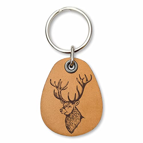 ForLeatherMore - Elk - Genuine Leather Keychain - Hunter Key Fobs