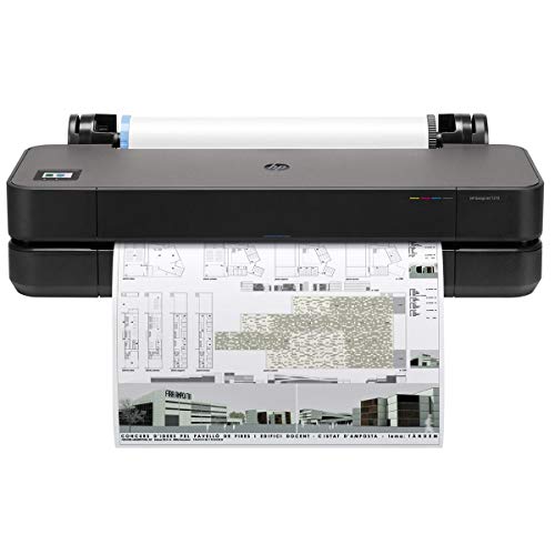 HP DesignJet T210 Large Format 24-inch Color Plotter Printer, Includes 2-Year Warranty Care Pack (8AG32H),Black