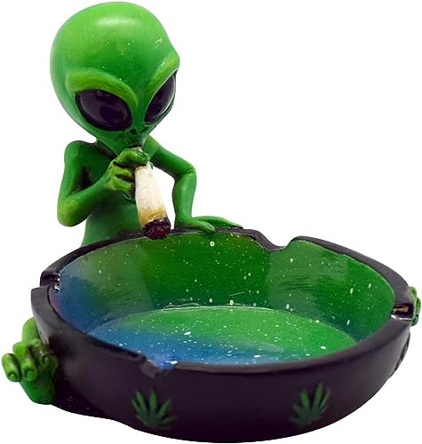 Fantasy Gifts, Ornament, Alien Smoking Ashtray, Home Décor, Multicolor, 4 inches