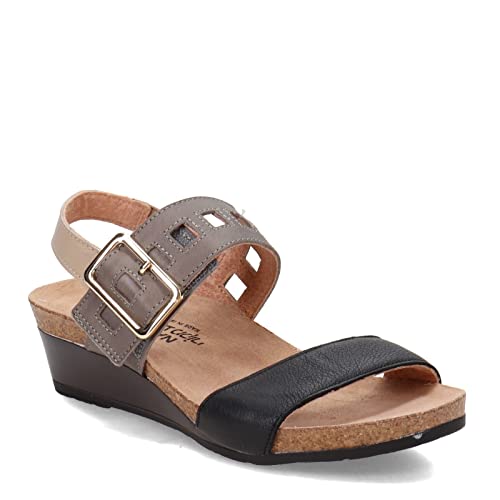 NAOT Women's Dynasty Sandal Soft Black Lthr/Foggy Gray Lthr/Soft Beige Lthr 9-9.5 N US