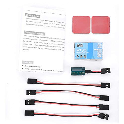 Durlclth Flight Controller-F50A 3-Axle Gyro A3 V2 Flight Controller Stabilizer System for RC Fixed-wing Airplane