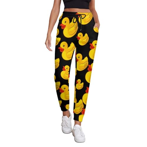 Rubber Yellow Duck Womens Lounge Sweatpants Sport Joggers Gym Casual Pants with Pockets XL