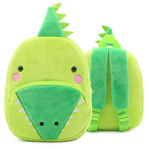 KISSOURBABY 3D Cute Cartoon Little Plush Baby Backpack Baby Toy Bag(Crocodile)