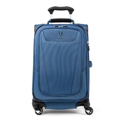 Travelpro Maxlite 5 Softside Expandable Carry on Luggage with 4 Spinner Wheels, Lightweight Suitcase, Men and Women, Ensign Blue, Carry On 21-Inch