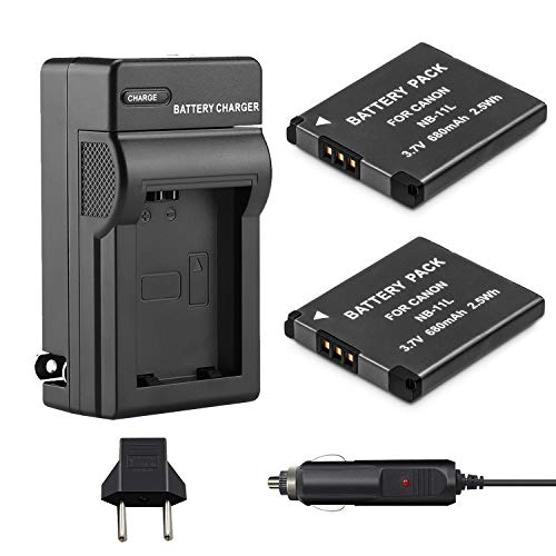 Mliepow NB-11L/NB-11LH Battery (2-Pack) and Charger kit Compatible with Canon PowerShot ELPH 190 is, ELPH 180, ELPH 110 HS, SX400 is, SX410 is, SX420 is, A2300 is, A2400 is, A2500, A3400 is Camera