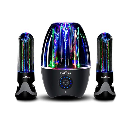 beFree Sound 2.1 Channel Bluetooth Multimedia LED Dancing Water Sound System,Black,BFS-Dancing Water
