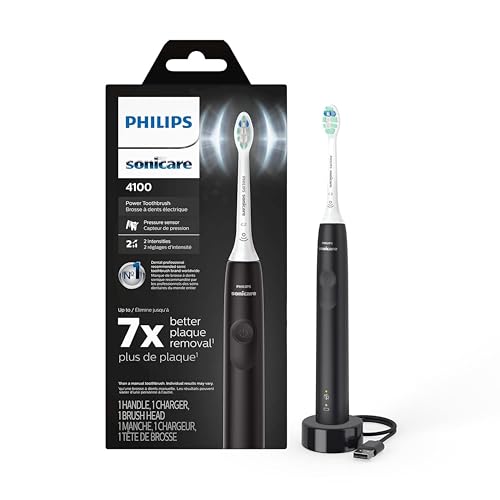 Philips Sonicare ProtectiveClean 4100 Rechargeable Electric Power Toothbrush, Black, HX6810/50