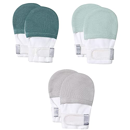 HAPIU Baby Mitten,3 Pack, Emerald&Sage&Storm, 3-6 Months