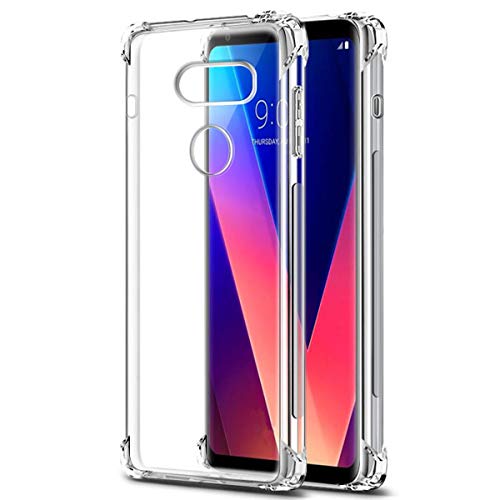 iCoverCase Compatible with LG V30 Case, Crystal Clear Soft TPU Shock Absorption Bumper Slim Thin Cover Case -Clear