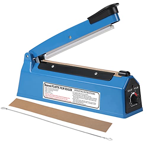 Impulse Heat Sealer Manual Bags Sealer Heat Sealing Machine 12 Inch Impulse Sealer Machine for Plastic Bags PE PP Bags with Extra Replace Element Grip