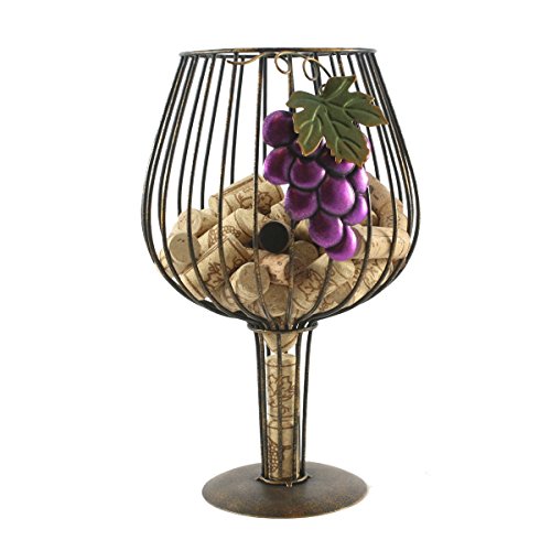 Thirteen Chefs Big Wine Glass Cork Holder - Charming Storage for Wine Corks, Kitchen Table Centerpieces and Italian Kitchen Decor