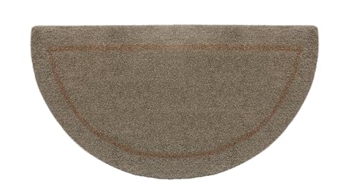 COTTON CRAFT Pure Wool Fireplace Rug - Half Moon Hearth Area Rug Carpet - Fire Resistant Hand-Tufted Fireplace Mat - Entryway Cabin Kitchen Anti Fatigue Half Round Accent Rug - 22 X 44 - Natural Tan
