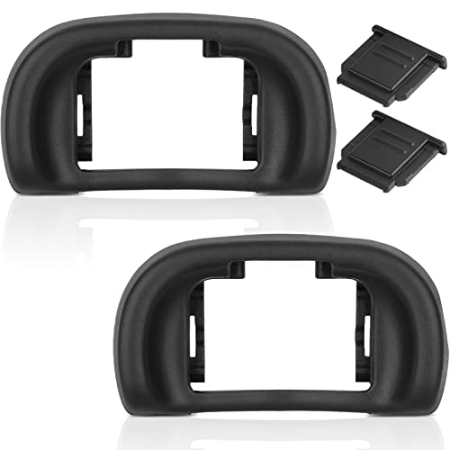 Updated Soft Silicone Camera Eyepiece Eyecup for Sony A7III A7II A9 A7S A99II A58 A7 A7R IV A7RIII A7SII, 2Pack Camera Hot Shoe Cover for Sony + 2Pack Camera Eye Cup Replacement for Sony