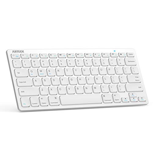 Arteck Ultra-Slim Bluetooth Keyboard Compatible with iPad 10.2-inch/iPad Air/iPad 9.7-inch/iPad Pro/iPad Mini, iPhone and other Bluetooth Enabled Devices Including iOS, Android, Windows Silver