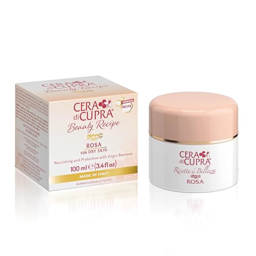 CERA DI CUPRA Rosa Face Cream Moisturizer for Dry Skin - Nourishing and Protective Formula with Virgin Beeswax (3.4 Fl Oz / 100 ml)